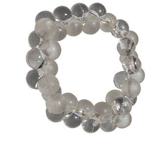 Retro Clear Frosted Bead Stretch Bracelet 80s 90s Fashion Jewelry Women